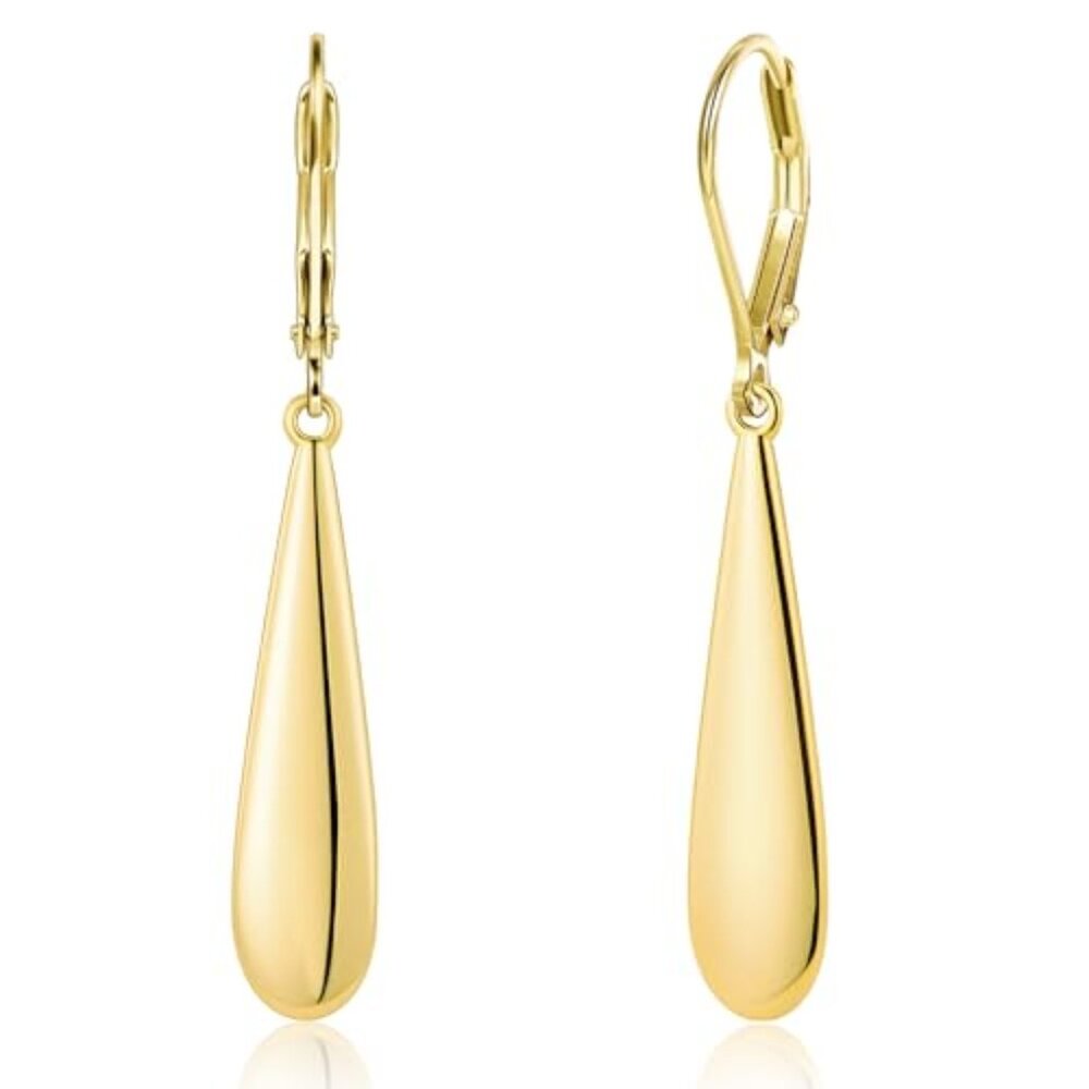 925 Sterling‎ Silver Long Teardrop Dangle Earrings for Women Hypoallergenic Drop